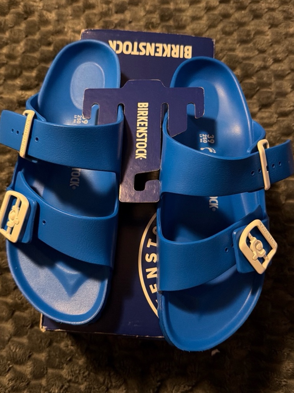 Birkenstock womens Blue Two-Strap Arizona EVA Sandals